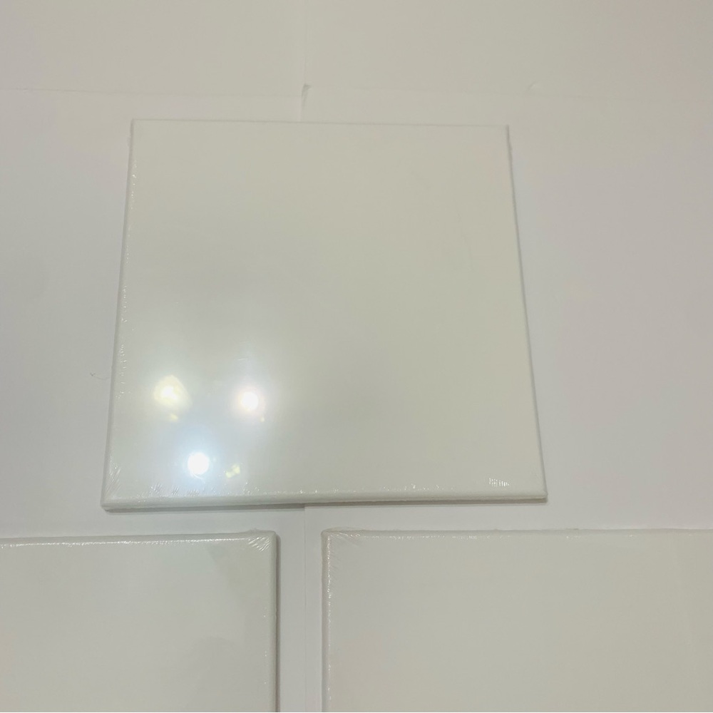 Stretched Blank Canvas Set Of 3 12 x 12 Inches New - Picture 3 of 10